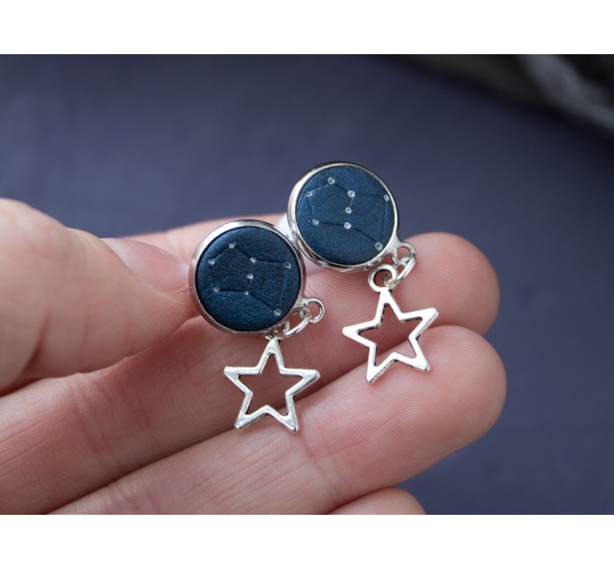 Orion's belt plug earrings for stretched ears Celestial gauges and tunnels Custom constellation 8g-12mm Handmade