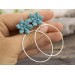 Dusty blue succulent plug earrings for stretched ears Dangle hoops Cute floral tunnels and gauges Botanical Tropical Summer