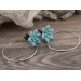 Dusty blue succulent plug earrings for stretched ears Dangle hoops Cute floral tunnels and gauges Botanical Tropical Summer