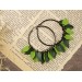 Dangle tunnel earrings for stretched ears with green leaves Summer jewelry Birthday gift for forest lover