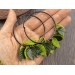 Dangle tunnel earrings for stretched ears with green leaves Summer jewelry Birthday gift for forest lover