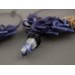 Indigo blue beige rose hoop earrings Tunnel hangers for stretched ears with crystal charm 6-25mm OOAK