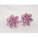 Dusty pink succulent earrings for stretched ears Pale pink and gold Bridal plugs and gauges Custom color Handmade
