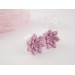 Dusty pink succulent earrings for stretched ears Pale pink and gold Bridal plugs and gauges Custom color Handmade