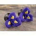 Purple iris flower plug earrings for gauged ears Floral tunnels Nature Botanical jewelry for stretched ears Handmade