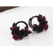 Burgundy black rose ear tunnel plugs, 00g – 1 inch gauge