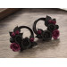 Burgundy black rose ear tunnel plugs, 00g – 1 inch gauge