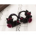 Burgundy black rose ear tunnel plugs, 00g – 1 inch gauge