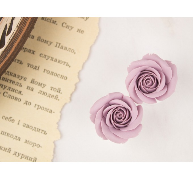 Dusty pink Blush rose earrings for stretched ears Gauges and tunnels Wedding floral jewelry Bridal gauges Handmade
