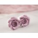 Dusty pink Blush rose earrings for stretched ears Gauges and tunnels Wedding floral jewelry Bridal gauges Handmade