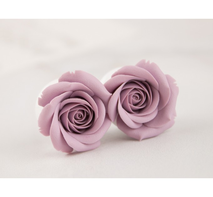 Dusty pink Blush rose earrings for stretched ears Gauges and tunnels Wedding floral jewelry Bridal gauges Handmade