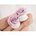 Dusty pink Blush rose earrings for stretched ears Gauges and tunnels Wedding floral jewelry Bridal gauges Handmade