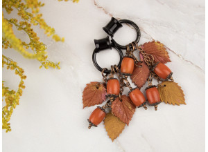 Dangle leaf corral beads tunnel hangers 6-25mm 