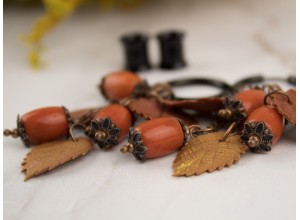Dangle leaf corral beads tunnel hangers 6-25mm 