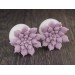 Dusty pink succulent ear plugs Pastel wedding earrings for stretched ears Bridal gauges and tunnels Handmade