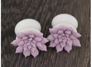 Dusty pink succulent ear plugs 8g-20mm