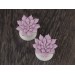 Dusty pink succulent ear plugs Pastel wedding earrings for stretched ears Bridal gauges and tunnels Handmade