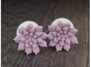 Dusty pink succulent ear plugs 8g-20mm