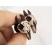 Goat skull earrings for pierced or stretched ears Gothic style tunnels Animal skeleton Ancient bone Pagan Viking Baphometh