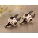 Goat skull earrings for pierced or stretched ears Gothic style tunnels Animal skeleton Ancient bone Pagan Viking Baphometh