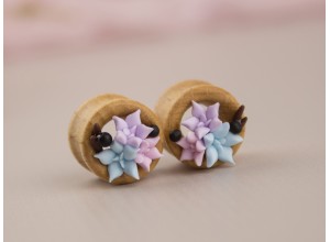 Pink blue lavender succulent wooden tunnels 8-20mm
