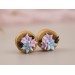 Wooden tunnels for bride Pastel colors succulent Wedding ear plugs and gauges Stretched ears jewelry Handmade