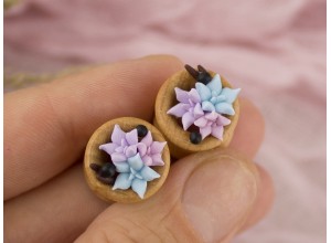 Pink blue lavender succulent wooden tunnels 8-20mm
