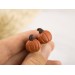 Autumn plug-stud earrings with orange green pumpkins Thanksgiving gift Fall birthday jewelry 