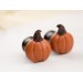 Autumn plug-stud earrings with orange green pumpkins Thanksgiving gift Fall birthday jewelry 