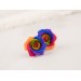 Rainbow rose plug earrings for stretched ears Lesbian wedding jewelry LGBTQ+ gauges and tunnels Pride diversity gift