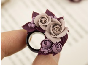 Tiny beige burgundy rose tunnels 00g – 25mm