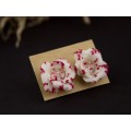 Handmade halloween stud earrings, Vampire blood rose
