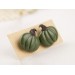 Green tiny pumpkin studs Fall birthday earrings Thanksgiving party outfit Cozy autumn jewelry