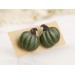 Green tiny pumpkin studs Fall birthday earrings Thanksgiving party outfit Cozy autumn jewelry