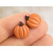 Cute orange pumpkin earrings Tiny studs Thanksgiving gift idea Fall birthday present Handmade Autumn jewelry