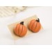 Cute orange pumpkin earrings Tiny studs Thanksgiving gift idea Fall birthday present Handmade Autumn jewelry