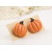 Cute orange pumpkin earrings Tiny studs Thanksgiving gift idea Fall birthday present Handmade Autumn jewelry