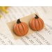 Cute orange pumpkin earrings Tiny studs Thanksgiving gift idea Fall birthday present Handmade Autumn jewelry