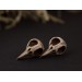 Tiny bird skull stud earrings Raven skeleton Halloween jewelry Gothic Witchcraft Pagan Wiccan Dark aesthetic lover gift Handmade 