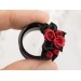 Wedding tunnel piercing – Black red roses gauges and plugs