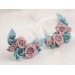 Custom color wedding earrings for stretched ears Tiny rose ear plugs Floral gauges for bride Handmade