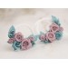 Custom color wedding earrings for stretched ears Tiny rose ear plugs Floral gauges for bride Handmade