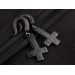 Gothic earrings for gauged ears 5-14mm Black inverted cross Witchcraft Halloween plugs and tunnels Metalhead gift Satanic 