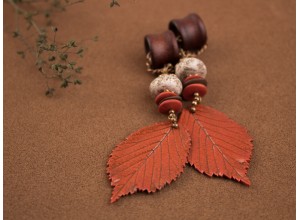 Orange leaf drop ear tunnels 8-20mm 
