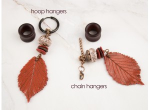 Orange leaf drop ear tunnels 8-20mm 