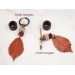 Extra long ear plugs Wooden tunnels with realistic orange leaves Bohemian jewelry for stretched ears