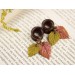 Autumn earrings for gauged earlobes Orange yellow leaf dangle plugs Ear tunnels Thanksgiving jewelry 