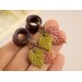Autumn earrings for gauged earlobes Orange yellow leaf dangle plugs Ear tunnels Thanksgiving jewelry 