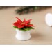 Poinsettia ear plugs Xmas gauges Christmas jewelry for stretched earlobes Holiday tunnel earrings handmade