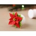 Poinsettia ear plugs Xmas gauges Christmas jewelry for stretched earlobes Holiday tunnel earrings handmade